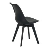 Karrige Gaston I pakoworld PP-PU në ngjyrë të zezë 48.5x53.5x81.5cm