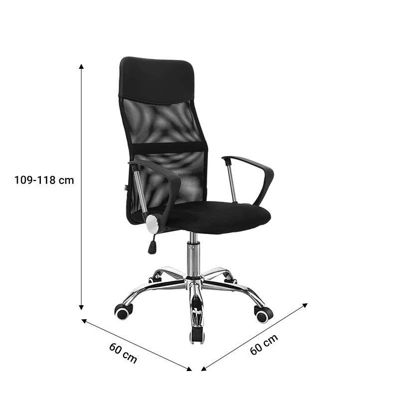 Karrige zyre menaxheri Joel I pakoworld pëlhurë rrjetë e zezë-e kuqe 60x60x109-118cm