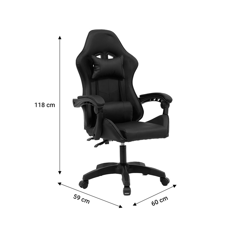 Karrige zyre Gaming William pakoworld PU e zezë