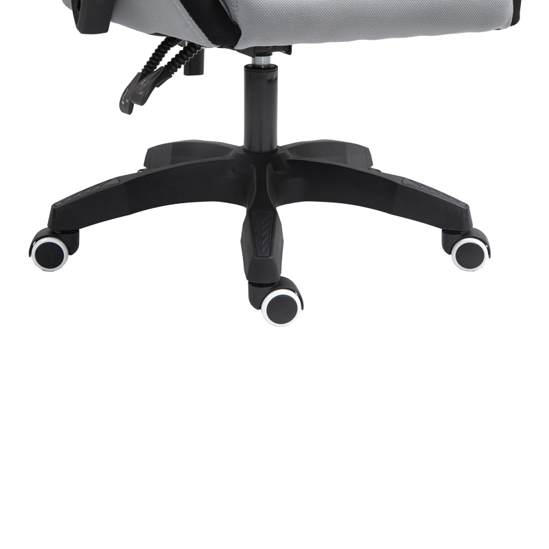 Karrige zyre lojërash Gline pakoworld pëlhurë e zezë-gri pp e zezë 60x59x118cm
