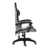Karrige zyre lojërash Gline pakoworld pëlhurë e zezë-gri pp e zezë 60x59x118cm