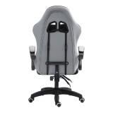 Karrige zyre lojërash Gline pakoworld pëlhurë e zezë-gri pp e zezë 60x59x118cm