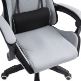 Karrige zyre lojërash Gline pakoworld pëlhurë e zezë-gri pp e zezë 60x59x118cm