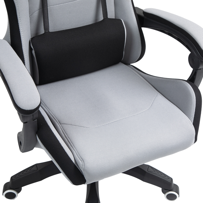Karrige zyre lojërash Gline pakoworld pëlhurë e zezë-gri pp e zezë 60x59x118cm