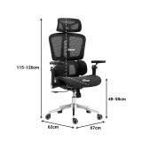 Karrige pune menaxheri Jeffer pakoworld rrjetë në ngjyrë të zezë 67x62x115-125cm