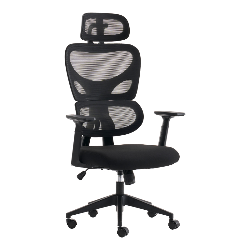 Karrige zyre menaxheri Cadrey pakoworld me rrjetë të zezë 67x64x120-128cm