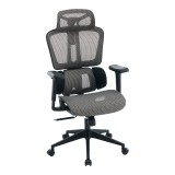 Karrige zyre ErgoFlow pakoworld e zezë-gri 73x64x112-135cm