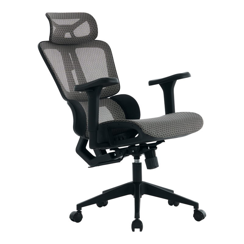 Karrige zyre ErgoFlow pakoworld e zezë-gri 73x64x112-135cm