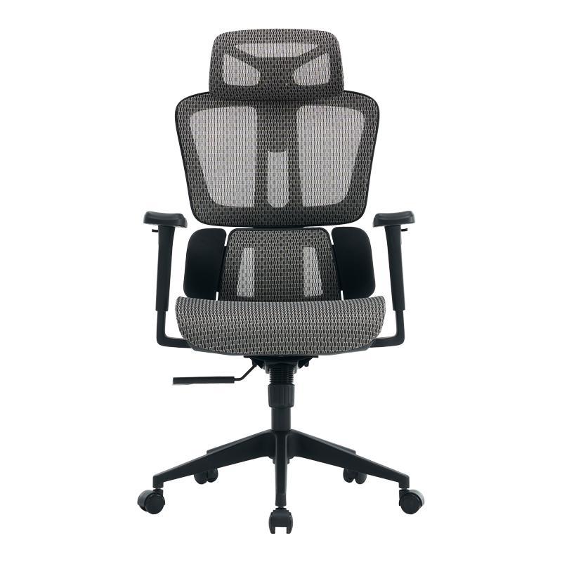 Karrige zyre ErgoFlow pakoworld e zezë-gri 73x64x112-135cm