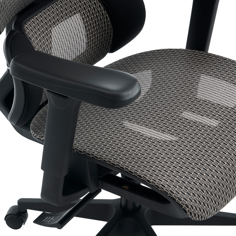 Karrige zyre ErgoFlow pakoworld e zezë-gri 73x64x112-135cm