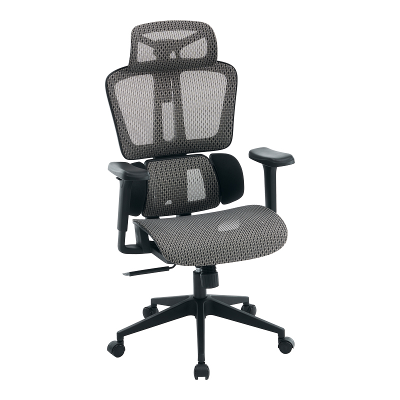Karrige zyre ErgoFlow pakoworld e zezë-gri 73x64x112-135cm