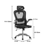 Karrige zyre menaxheri Delilah pakoworld rrjetë e zezë PP gri 61x62x120cm