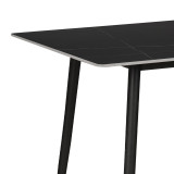 Tavolinë ngrënieje Gustas pakoworld mermer i zi gur i sinterizuar -këmbë metalike e zezë 120x60x75cm