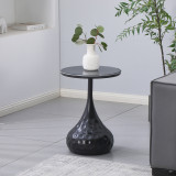 Tavolinë anësore Gala pakoworld metal i zi - mermer i zi D40x60cm