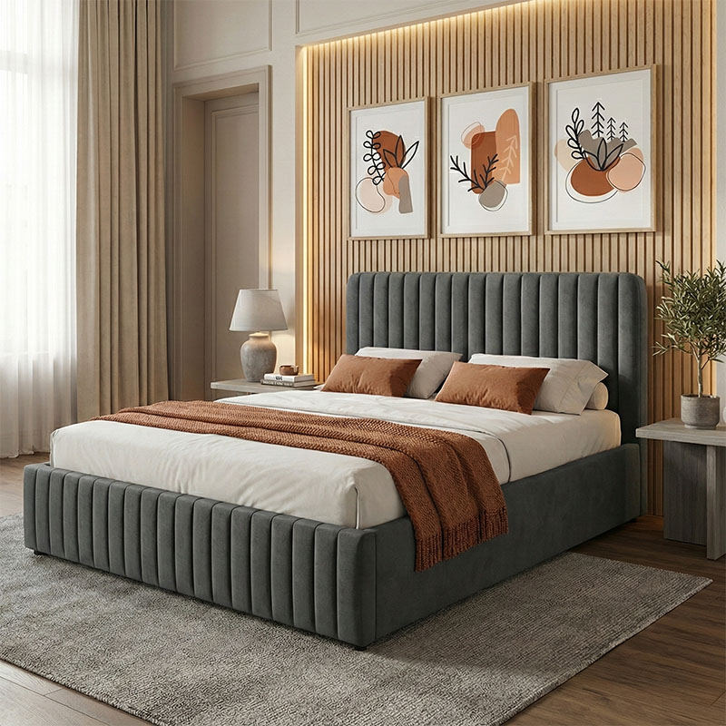 Krevat dopio Zilin pakoworld pëlhurë qymyrguri me hapësirë magazinimi 160x200cm