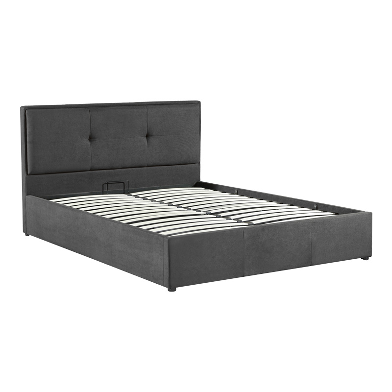 Sonnie pakoworld krevat dopio me hapësirë magazinimi pëlhurë qymyrguri 150x200cm