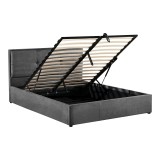 Sonnie pakoworld krevat dopio me hapësirë magazinimi pëlhurë qymyrguri 150x200cm