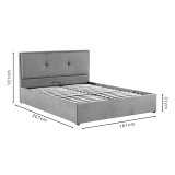 Sonnie pakoworld krevat dopio me hapësirë magazinimi pëlhurë qymyrguri 150x200cm
