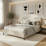 Krevat dopio Bedkapakoworld pëlhurë gri me hapësirë magazinimi 160x200cm