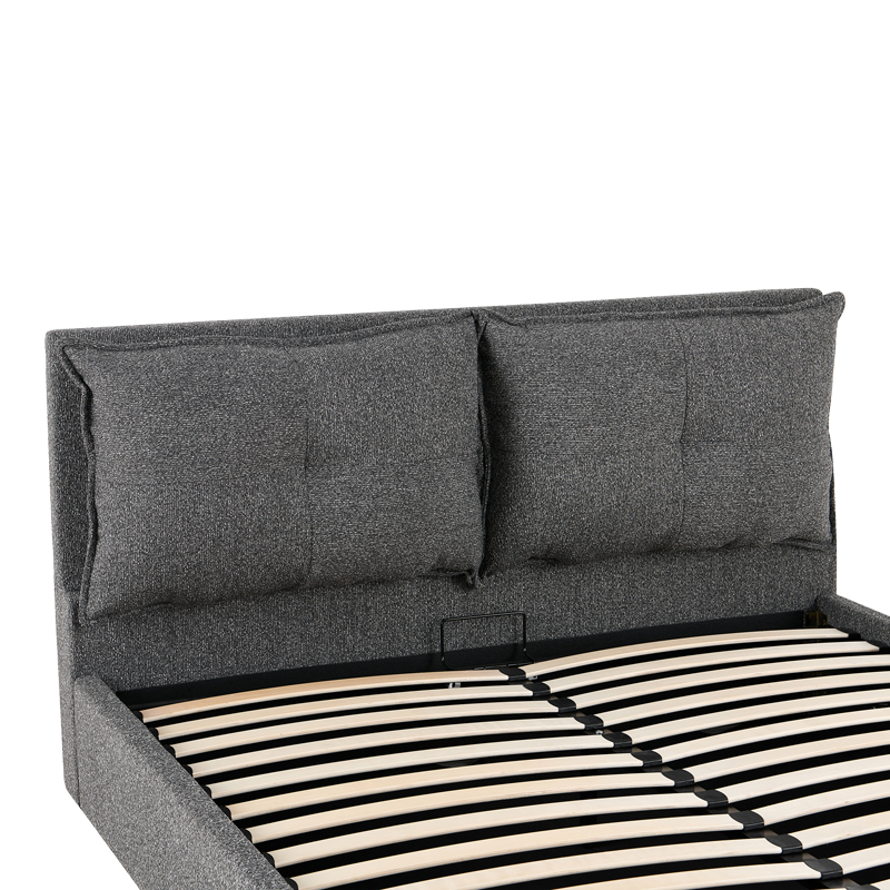 Krevat dopio Dorma pakoworld me hapësirë magazinimi, pëlhurë antracit 160x200cm