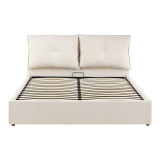 Krevat dopio Dorma pakoworld me hapësirë ruajtjeje me pëlhurë ekru 160x200cm