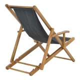 Chaise longue Xurian pakoworld dru akacie natyral-pëlhurë pvc e zezë