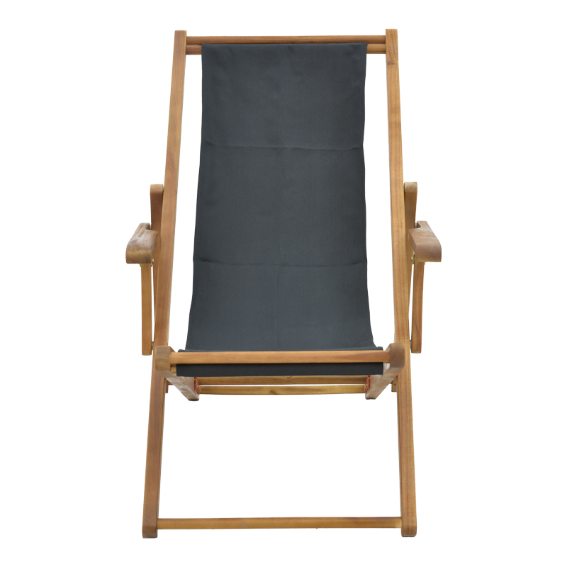 Chaise longue Xurian pakoworld dru akacie natyral-pëlhurë pvc e zezë