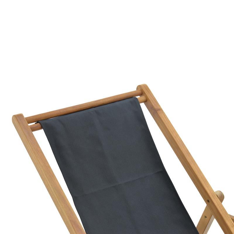 Chaise longue Xurian pakoworld dru akacie natyral-pëlhurë pvc e zezë