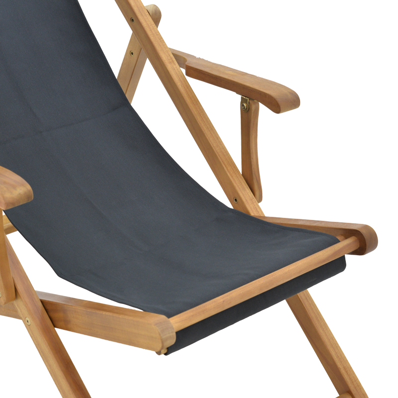 Chaise longue Xurian pakoworld dru akacie natyral-pëlhurë pvc e zezë