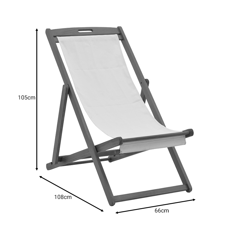 Chaise longue Franclow pakoworld dru akacie natyral-pëlhurë PVC e bardhë