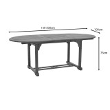 Set tavoline ngrënieje Zerco-Sopho pakoworld prej 7 copash dru masiv akacie natyral 200/150x100x75cm