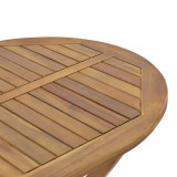 Set tavoline ngrënieje Mobie-Falov pakoworld me 5 copë dru masiv akacie natyral 130x80x72cm