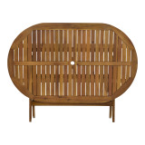 Set tavoline ngrënieje Mobie-Falov pakoworld me 5 copë dru masiv akacie natyral 130x80x72cm