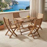Set tavoline ngrënieje Gorbo-Jaybo pakoworld prej 5 copësh palosëse dru akacieje masiv natyral 100x65x72cm