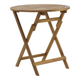 Tavolinë ngrënieje Fatel-Carpuva pakoworld set me 3 dru akacie masiv natyral të palosshëm D70x74cm