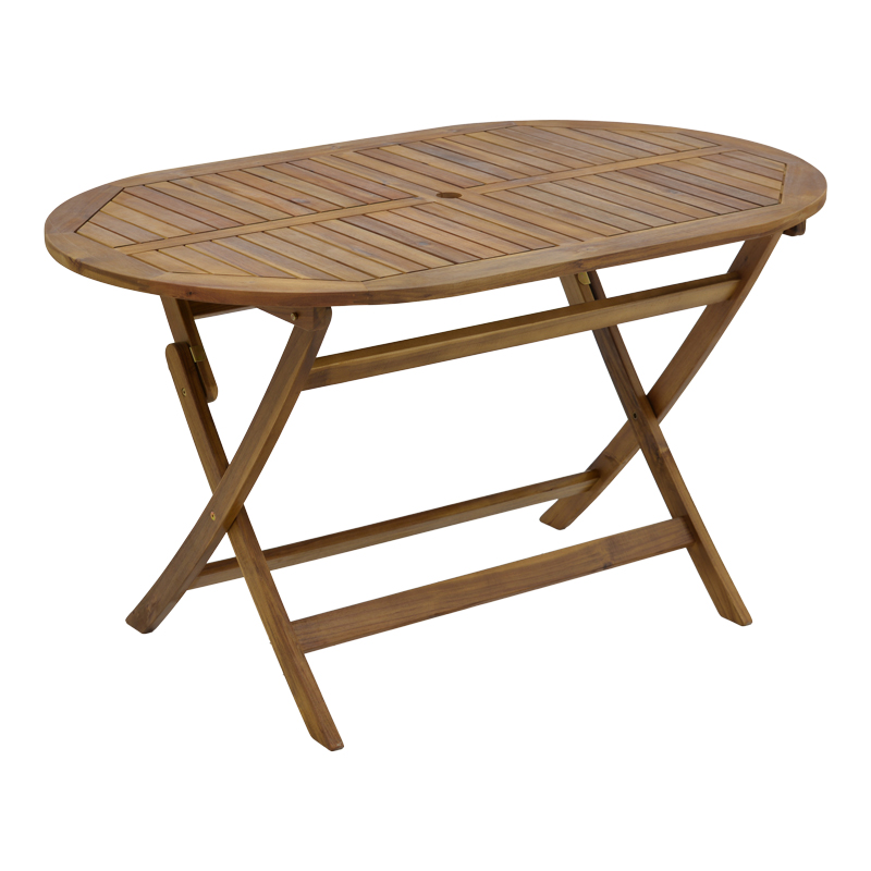 Dhomë ngrënieje Bistrual-Falov pakoworld set prej 5 druri akacieje të ngurtë natyral të palosshëm 130x80x72cm