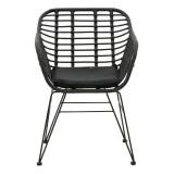 Fotel Naoki pakoworld me jastëk pe i zi-metal këmbë e zezë 55x58x79cm