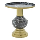 Tavolinë anësore Cogent Inart metal i zi-artë D46x50cm