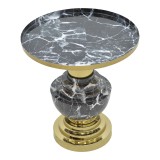 Tavolinë anësore Cogent Inart metal i zi-artë D46x50cm