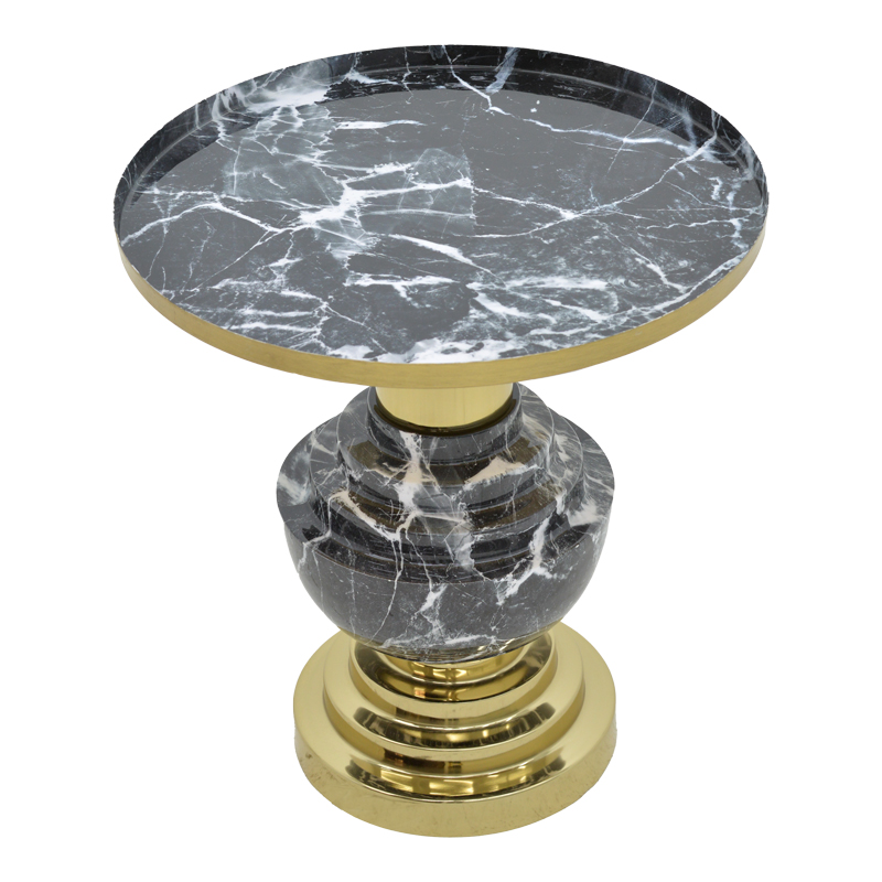 Tavolinë anësore Cogent Inart metal i zi-artë D46x50cm