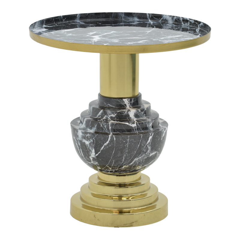 Tavolinë anësore Cogent Inart metal i zi-artë D46x50cm