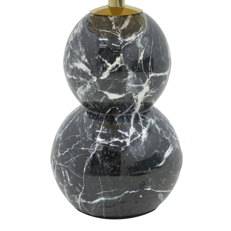 Tavolinë anësore Dearest Inart mermer i zi-metal i artë D41x57cm