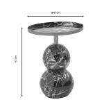Tavolinë anësore Dearest Inart mermer i zi-metal i artë D41x57cm