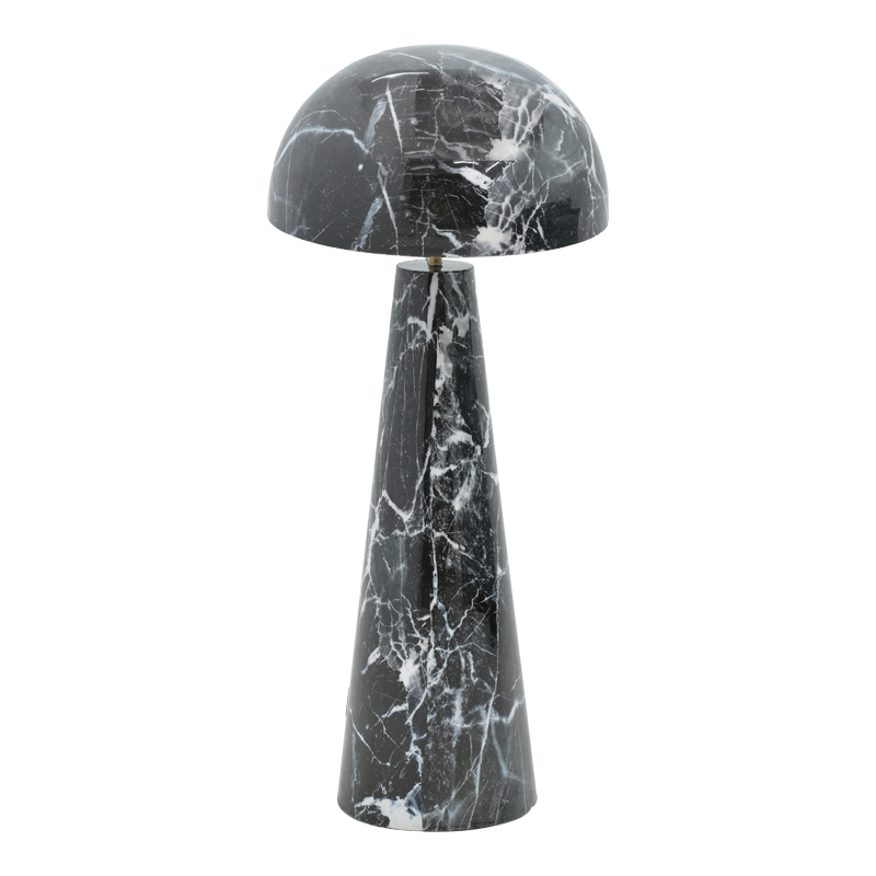 Llambë dyshemeje Flozer Inart E27 mermer i zi metal D36.5x79cm