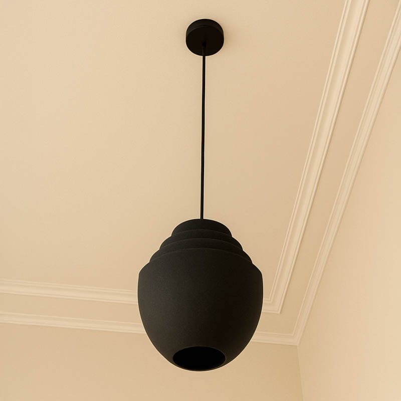 Llamba tavani Kelsy Inart E27 metal i zi D30x122cm