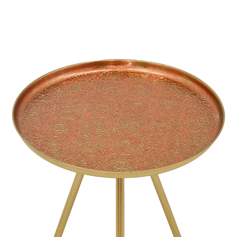Tavolinë anësore Jacksie Inart bronzë-ar metal D46x48cm