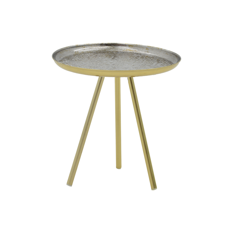 Tavolinë anësore Jacksie Inart gri-ar metal D41x43.5cm