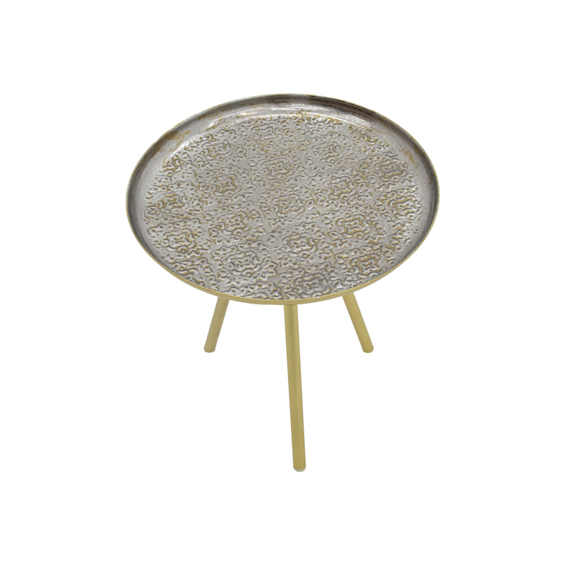 Tavolinë anësore Jacksie Inart gri-ar metal D41x43.5cm