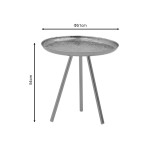 Tavolinë anësore Jacksie Inart gri-ar metal D41x43.5cm