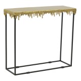 Tavolinë konsolle Bulco Inart metal ari-zi 80.5x28x72cm